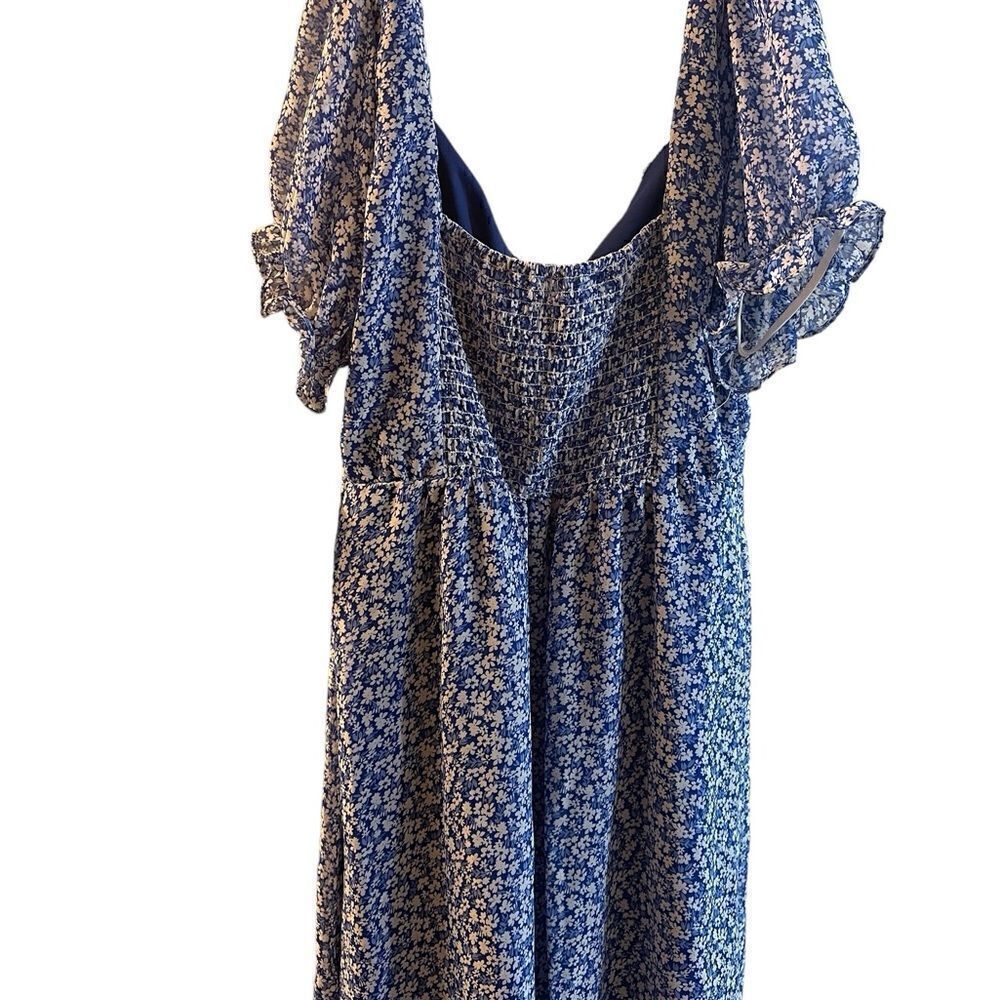 B. Darlin Puff Sleeve Sweetheart Tie Neck Floral Dress Size 11/12 - Picture 3 of 6